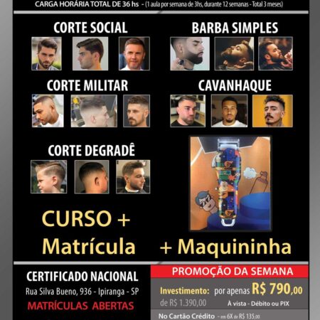 Curso Barbearia Bronze + Máquininha